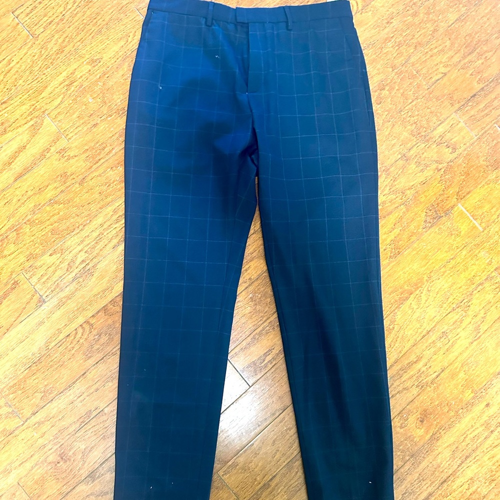 Navy plaid Zara pants men’s